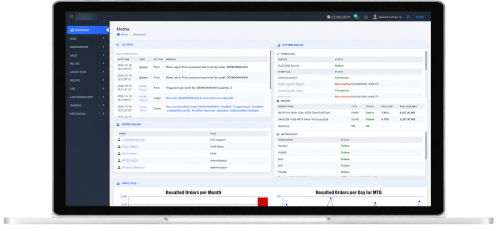 ELIS/LIMS dashboard displayed on a laptop
