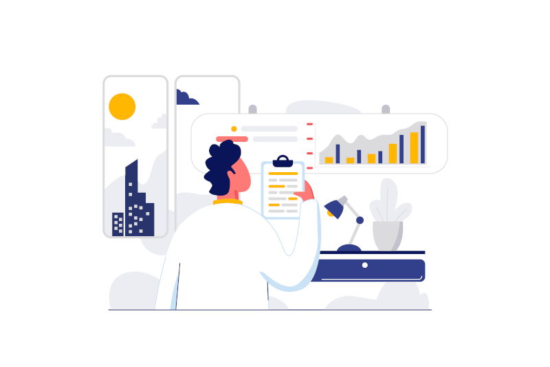 Illustration of laboratory reporting and data analysis